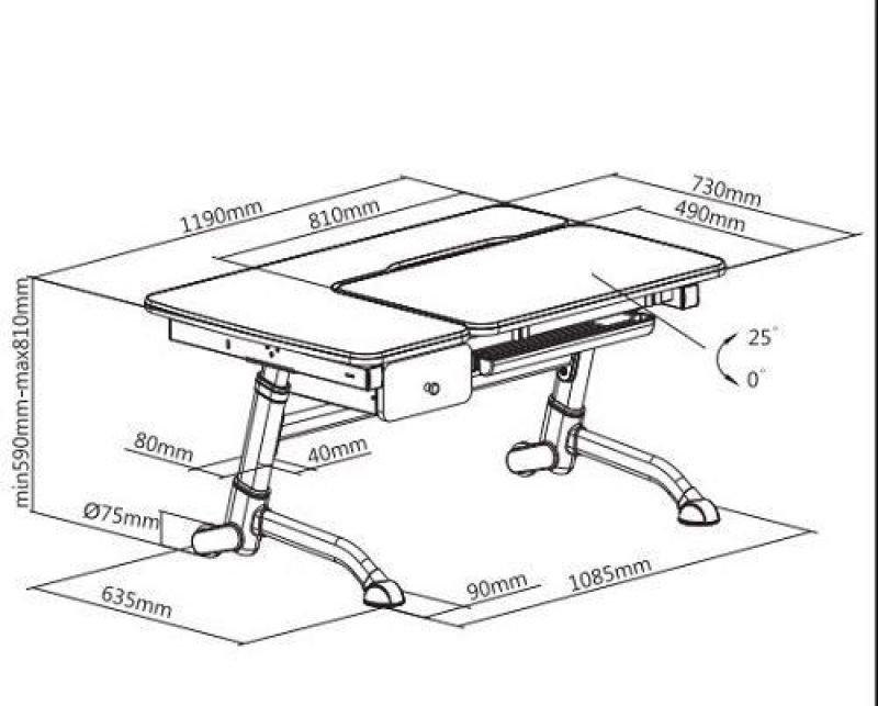 Парта-трансофрмер Amare Blue с выдвижным ящиком | увеличить фото 7 Парта-трансофрмер Amare Blue с выдвижным ящиком | фото 7